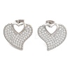 Brass Micro Pave Clear Cubic Zirconia Stud Earrings EJEW-U005-12A-P-1