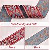 Ethnic style Embroidery Polyester Ribbons OCOR-WH0079-25B-4