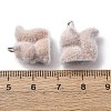 Animal Flocking Resin Pendants RESI-A049-03E-3