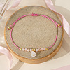 Glass Heart Charm Braided Bracelets ZL0306-3