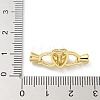 Brass Heart Fold Over Clasps KK-Z083-05G-02-3