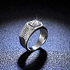 Rhodium Plated 925 Sterling Silver Micro Pave Cubic Zirconia Finger Rings WGBE16F-20-3