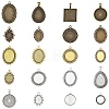 40Pcs 20 Styles Tibetan Style Zinc Alloy Pendant Cabochon Settings TIBEP-YW0002-16-1