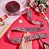 10 Yards Rhombus Vintage Jacquard Polyester Ribbon OCOR-ME0001-81B-3