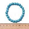 Synthetic Turquoise Round Beaded Stretch Bracelets BJEW-F203-02-3