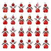 90Ppcs 3 Styles Valentine's Day Glass Pendants PALLOY-CJ00117-1