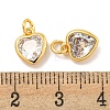 Brass Micro Pave Clear Cubic Zirconia Pendants KK-P275-33B-G-3