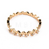 Brass Micro Pave Clear Cubic Zirconia Finger Rings KK-S360-071-NF-1