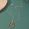 Christmas Wreath & Christmas Bell Alloy Charm Bracelets WG06691-01-2