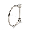 304 Stainless Steel D Shape Bar Screw Bangle with Cubic Zirconia STAS-E057-01P-3