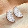 Brass Micro Pave Clear Cubic Zirconia Stud Earrings EJEW-Q015-15P-1