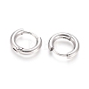 Tarnish Resistant 202 Stainless Steel Huggie Hoop Earrings A-EJEW-F111B-13mm-P-2