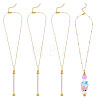 4Pcs Brass Round Ball Cable Chain Necklace Making NJEW-TAC0019-1