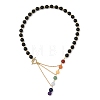 Chakra Gemstone Round Beaded Necklaces with 304 Stainless Steel OT Clasps NJEW-JN06348-3