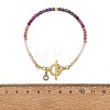 Gradient Natural Mixed Stone Faceted Round Beaded Bracelets BJEW-JB14398-02-4