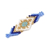 Glass MIYUKI Delica Beads Braided Connector Charms PALLOY-MZ01412-02-2