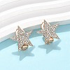 Star Brass Micro Pave Clear Cubic Zirconia Clip-on Earrings EJEW-U049-01G-1