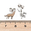 Non-Tarnish Wolf 304 Stainless Steel Stud Earrings for Women EJEW-Z017-13P-2