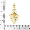 Brass Micro Pave Clear Cubic Zirconia Star European Dangle Charms KK-Z090-02G-3