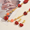 Fashion Alloy Heart Beaded Long Sweater Stud Chain Earrings & Necklaces Sets for Women Gift MP8647-3