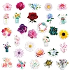 50Pcs Spring PVC Waterproof Self-adhesive Flower Stickers PW-WG68058-01-4