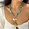 Alloy & Natural Shell Pendant Necklaces FS-WG9F39A-02-1
