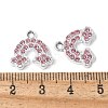 Alloy Pink Rhinestone Pendants PALLOY-E775-15P-3