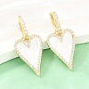 Valentine's Day Heart Brass Micro Pave Clear Cubic Zirconia Hoop Earrings EJEW-Z164-10G-03-1