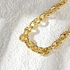 Brass Ring Link Chain Bracelets for Women Men BJEW-K273-09G-3