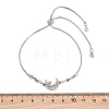 Adjustable Alloy Pave Clear Cubic Zirconia Moon with Star Slider Beacelets for Women AL-CBA3C8B-11P-3