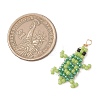 Copper Wire Wrapped Beaded Sea Turtle Charms PALLOY-MZ01204-2