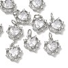 SHEGRACE Valentine's Day Brass Clear Cubic Zirconia Charms XGRQ4G760-688P-1