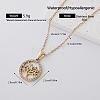 304 Stainless Crystal Rhinestone Tree of Life Pendant Necklaces for Women AP2752-5-1