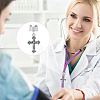 40Pcs 5 Style Cross Alloy Stethoscope Pendant Decorations HJEW-ME00140-4