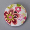 2-Hole Printed Wooden Buttons WOOD-TAC0003-52-2