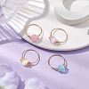 Round Natural Selenite Finger Rings RJEW-TA00127-2