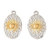 Two Tone Textured 304 Stainless Steel Pendants STAS-L314-10GP-04-1