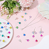 120Pcs 12 Colors Round Crackle Glass Pendants PALLOY-BM00015-4