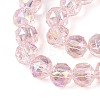 AB Color Plated Transparent Glass Round Beads Strands EGLA-T029-8mm-12T-13-3