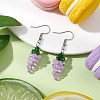 Grape Glass Dangle Earrings EJEW-JE06171-01-2