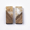 Transparent Resin & Walnut Wood Pendants RESI-Q210-007A-A01-2