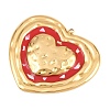 Valentine's Day 304 Stainless Steel Red Enamel & Natural Shell Pendants STAS-G398-04G-2