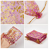 100Pcs Rose Printed Organza Bags OP-SP0001-06A-4