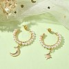 Star and Moon Asymmetrical Earrings EJEW-TA00307-2