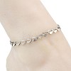 2Pcs 2 Colors Valentine's Day 304 Stainless Steel Heart Link Chain Anklets for Women AJEW-AN00801-2