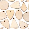 70Pcs 7 Style Unfinished Natural Poplar Wood Pendants WOOD-LS0001-21-4