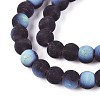 Frosted Transparent Glass Beads Strands GLAA-T032-T6mm-MBB03-3