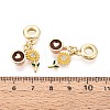 Brass Micro Pave Clear Cubic Zirconia and Enamel European Dangle Charms KK-T079-68G-3
