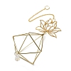 Quartz Crystal & Brass Pendant Decorations HJEW-M007-01G-2
