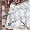 Glass & ABS Plastic Imitation Pearl & Acrylic Bead Bookmark AJEW-CP00020-3